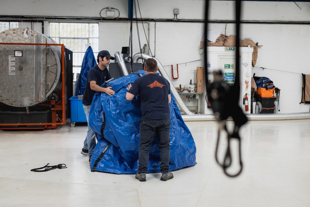 Stretch tent cleaning